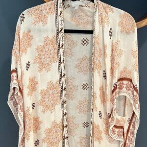 NORDSTROM Kimono-style Cover-up with fringe tassels OS